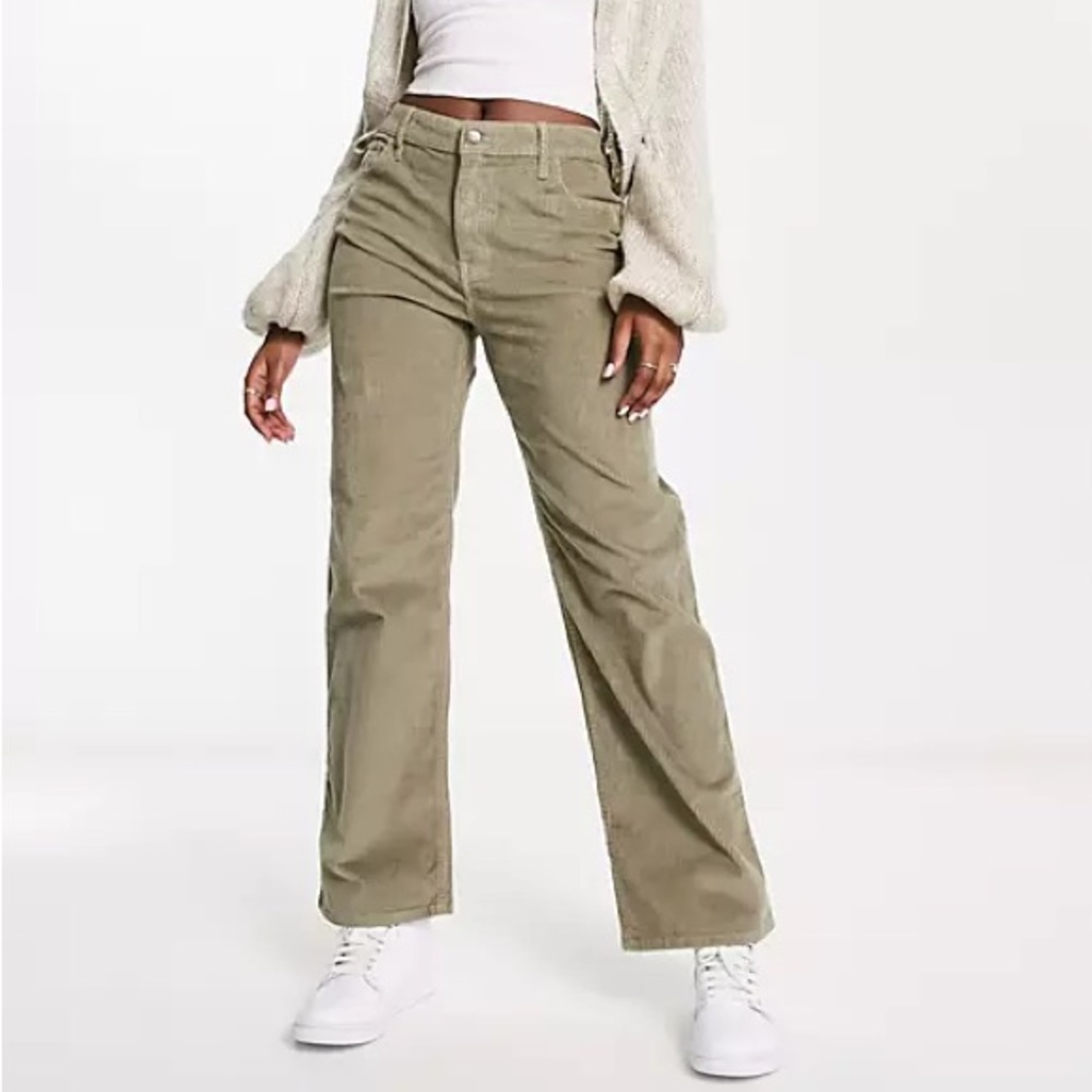 Hollister Womens Corduroy High-Rise Dad Pants